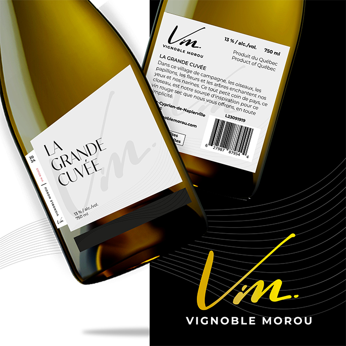 Étiquettes bouteilles de vin Vignoble Morou