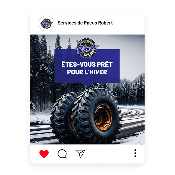 Gestion de réseaux sociaux Pneus Robert